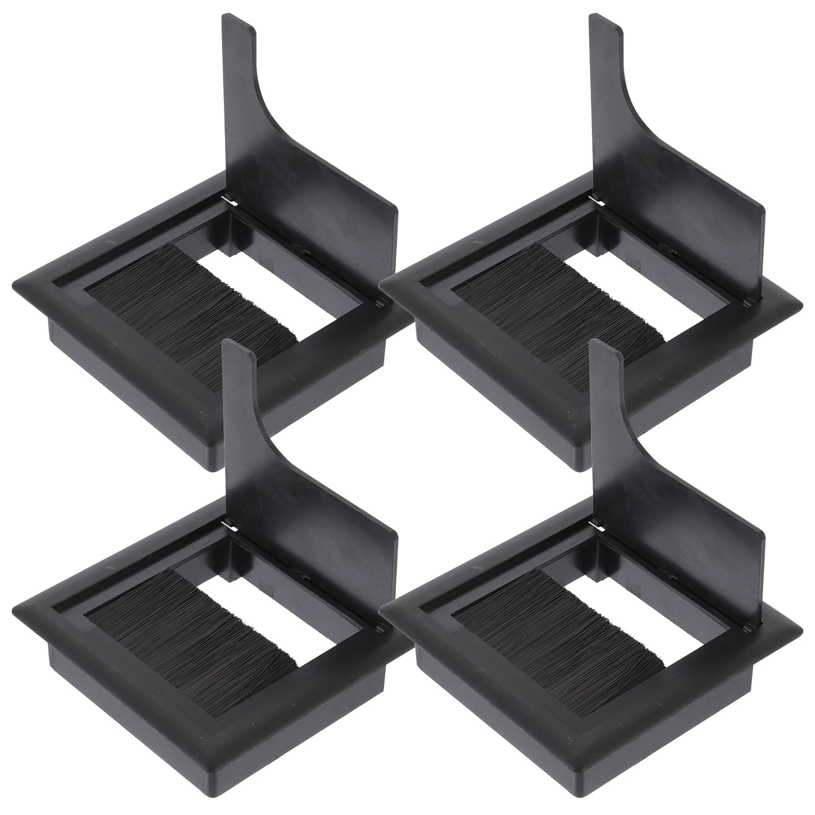 4 قطعة غطاء ثقب السلك مع فرشاة Abs الغبار برهان الزاوية المستديرة لمكتب طاولة الكمبيوتر خزانة أداة إدارة الكابلات #6