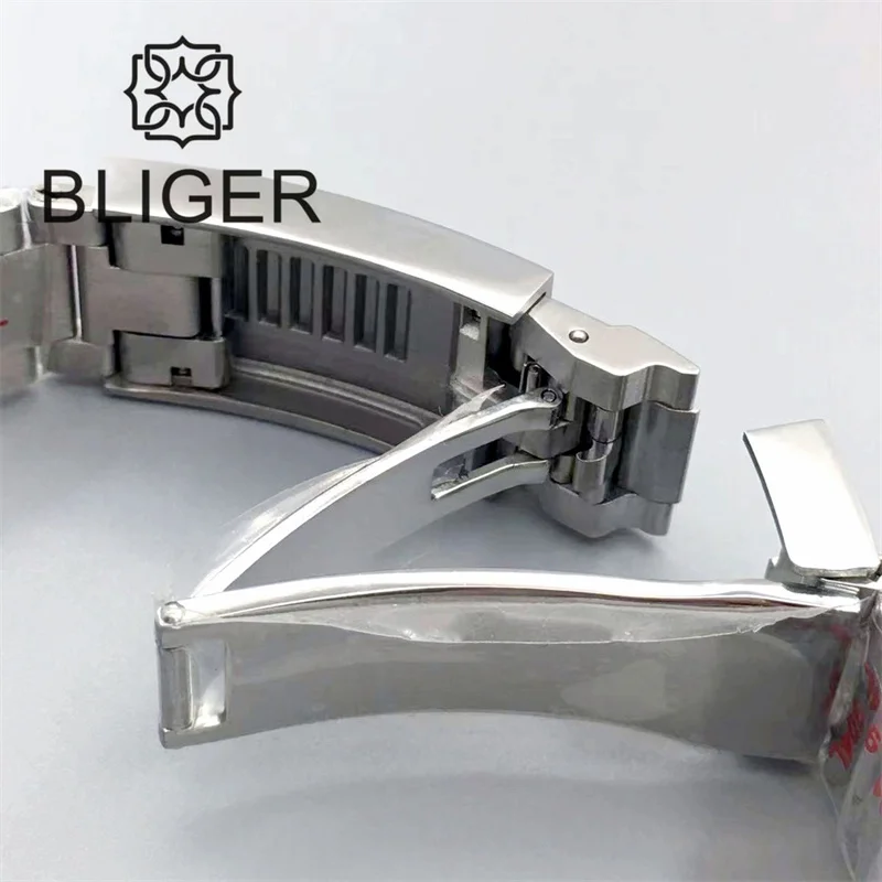 Imagem -06 - Bliger-relógio de Bat Luminous Verde para Homens Moldura Azul Moldura Azul Mostrador Preto Mão Sapphire Glass Glide Nh34 Novo 40 mm