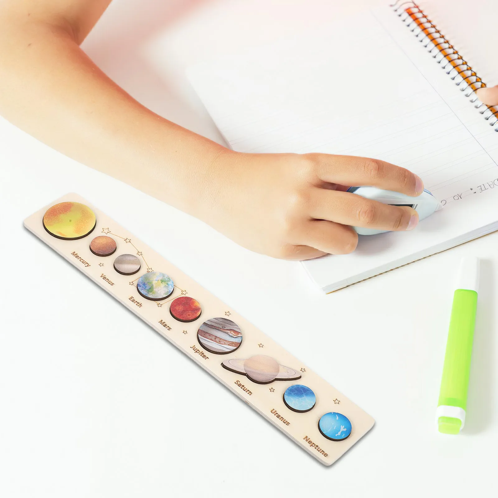 

1Set Solar System Planet Matching Puzzle Educational Cognitive Wooden Puzzle for Kids Preschool Learning Development