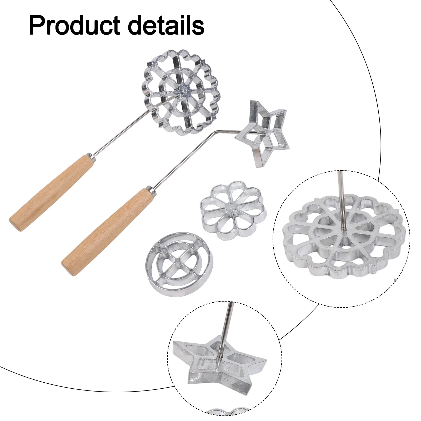 

DIY Baking Projects Aluminum Alloy wood Cooking Stamp Maker Bunuelos Stamp Kit DIY Baking Easy Cleanup Comfortable Grip