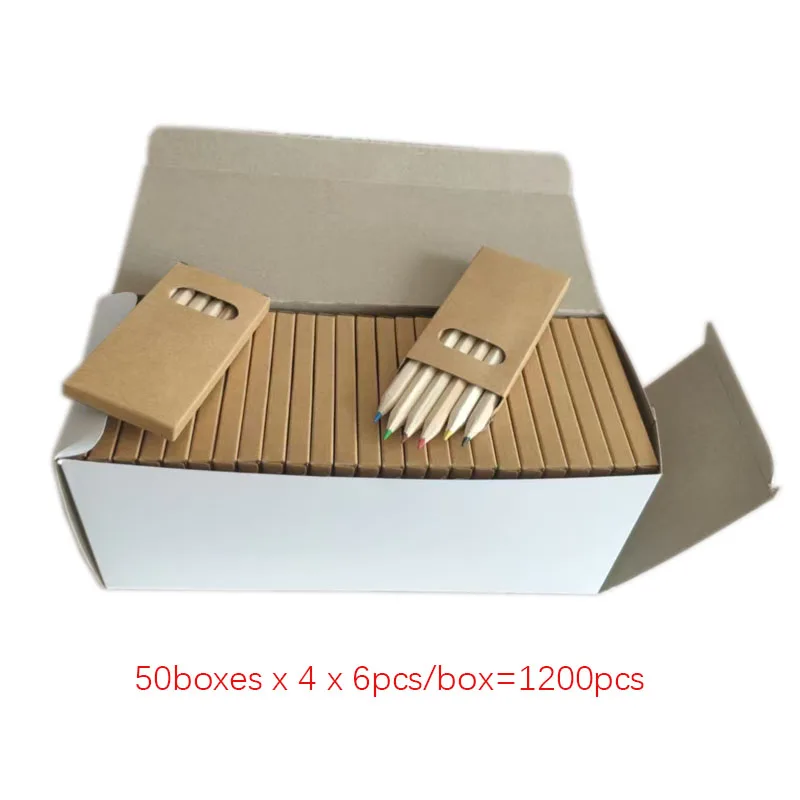 30/60/120/300 piezas (6 piezas/caja) Mini Lápices Kawaii para Niños, Pequeños Lápices de Colores, Lindos Lápices de Madera, Set de Lápices para Material Escolar, Regalo