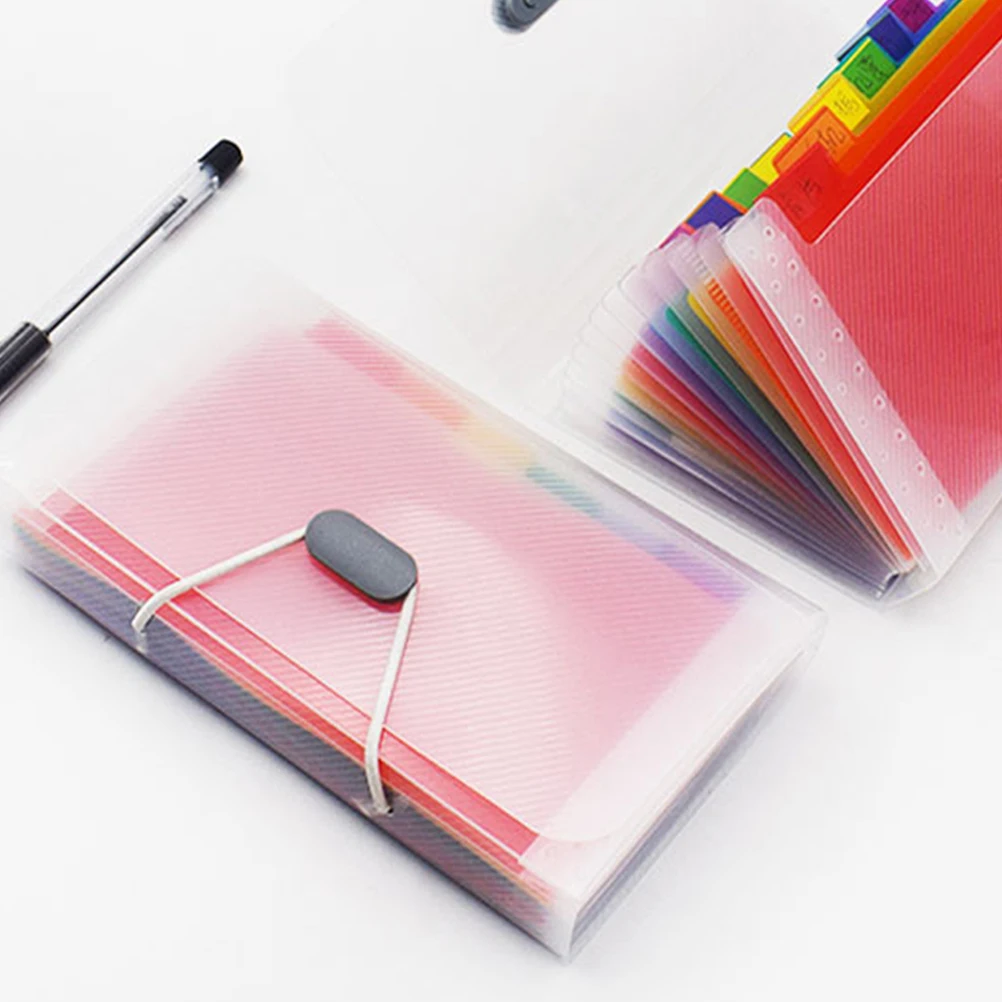 

2Pcs File Folder Organizer A6 Plastic Coupon Wallet Small Expanding Folders Portable Document Storage Portable File Bag