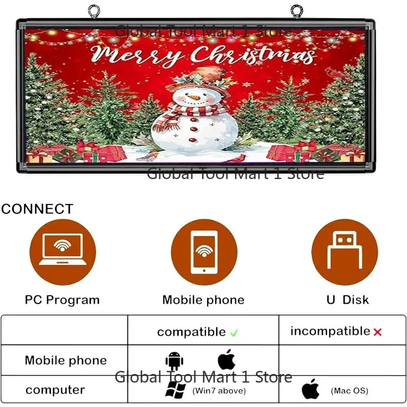 P6 Outdoor LED Sign Full Color 40'' x 18'' WiFi Scrolling LED Display With High Resolution High Brightness Programmable LED Sign - view 3