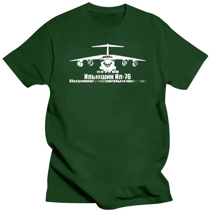 New Ilyushin Il-76 Series Plane T-Shirt Vehicle Armed Assault Russian Air Force 2021 2021 Men Printed Top Quality Printed Shirts