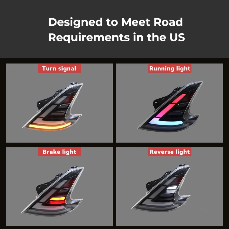 Hot Selling Led Taillights for 370z Z34 App Change Color Style Tail Rear Back Light Reverse Brake Turn signal
