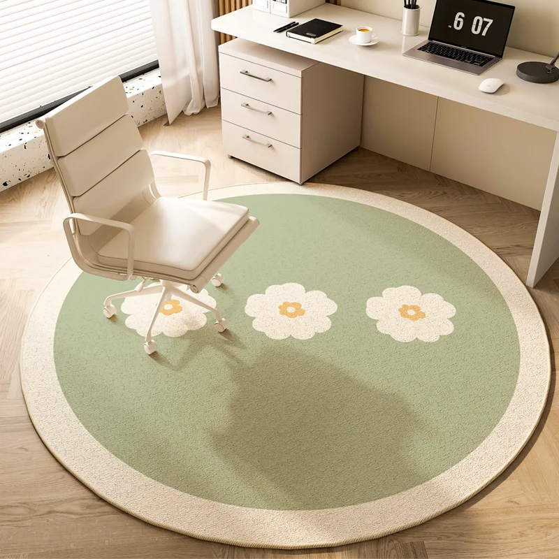 Round Learning Computer Room Carpet Simple Rugs for Bedroom Soft and Easy To Clean Study Rug Large Area Carpets for Living Room