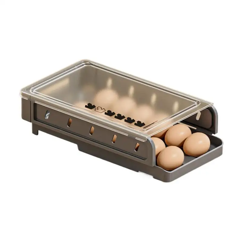 

Egg Roller Storage For Refrigerator Automatic Rolling Fridge Egg Organizer Holds 14 Eggs Stackable Egg Dispenser With Slide For