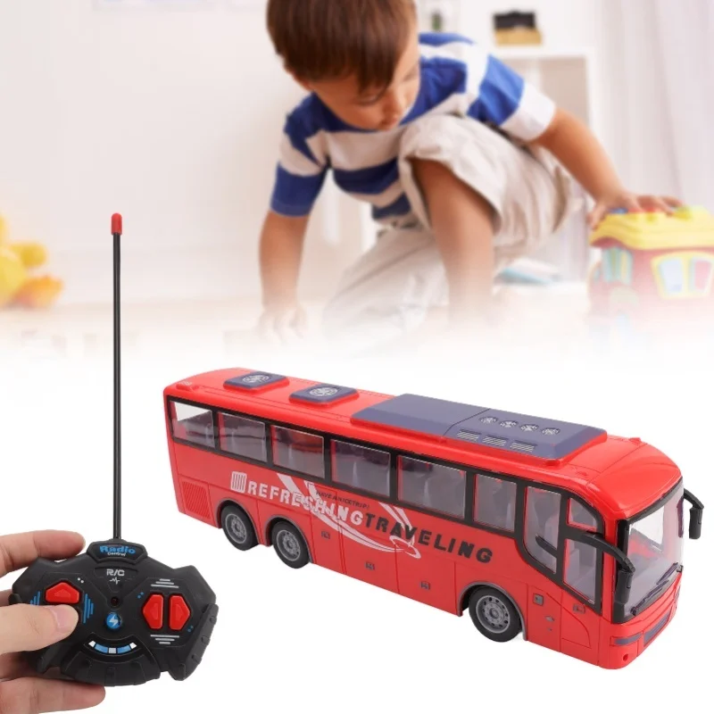 1/30 modelo de ônibus de controle remoto simulação elétrica sem fio grande brinquedo de ônibus RC com controle remoto viagem vermelha