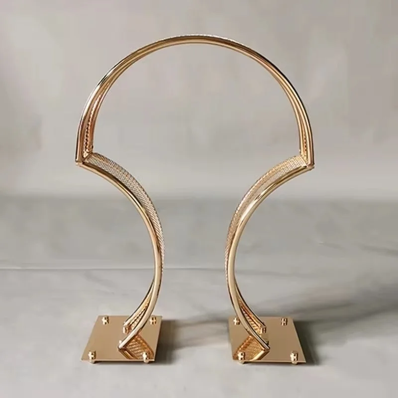 

Gold Wedding Arch Stand, Road Lead, Table Centerpiece, Flower Rack, Event Party Decoration