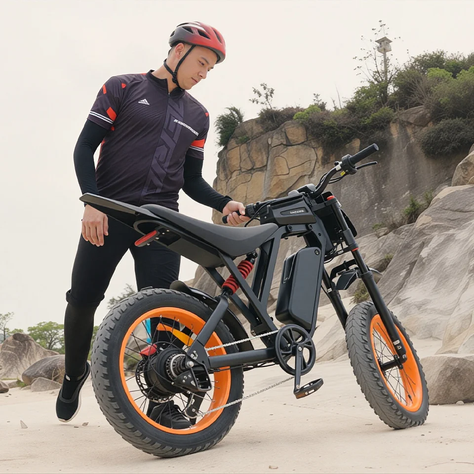 US Stock 2000W Peak 100N.m Motor Electric Bike Adults 35MPH 48V 20Ah 960Wh Battery 20 Inch Fat Tire Off Road Dirt Bike Full Suspension Hydraulic Brakes UL2849 image 8