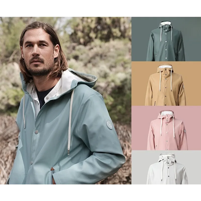 

Fashion outdoor waterproof and wind-resistant raincoat jacket, couple's thickened poncho