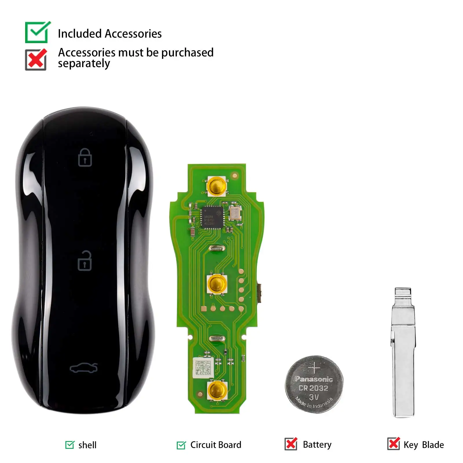 XHORSE XSSC01EN XM38 TOY.T مفتاح ذكي عالمي على طراز السيارة الخارق لون أسود لامع