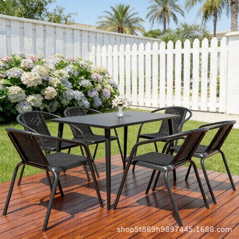 Outdoor tables and chairs outdoor open-air leisure three-piece set garden terrace wrought iron courtyard balcony seat combinatio