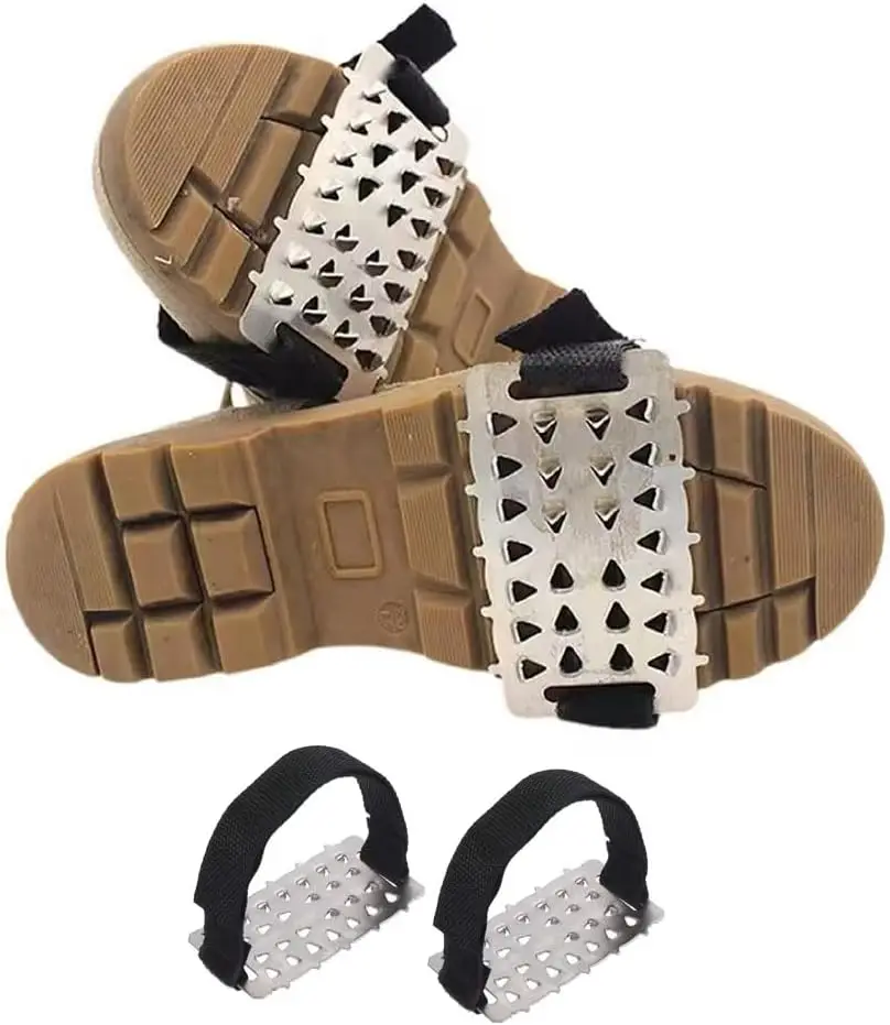 

Кошки для улицы с 26 зубьями, противоскользящие бахилы для альпинистской обуви на липучке, ледяные захваты из нержавеющей стали для зимней тяги