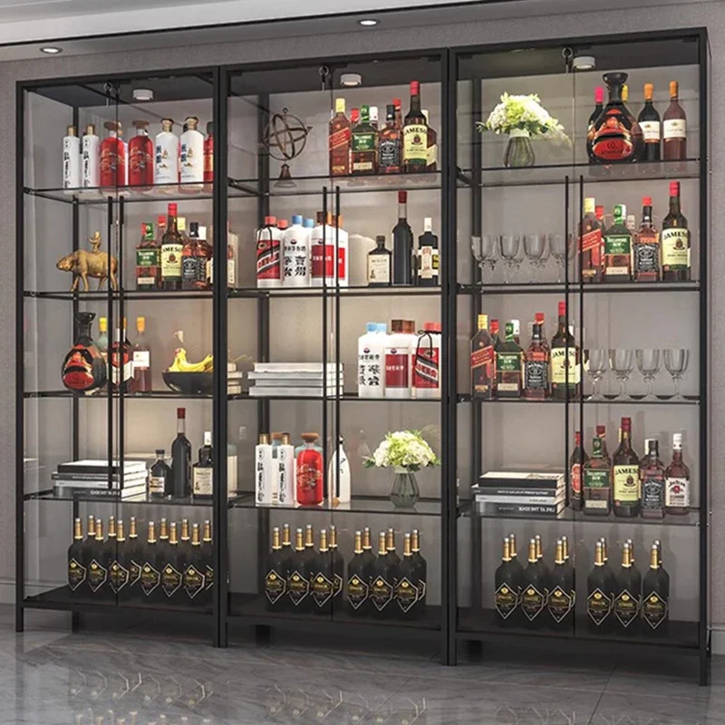 Corner Display Coffee Bar Cabinet Floting Liquor Racks Modern Bar Counter Mebels Vitrinas Cristal Expositoras Salon Furniture