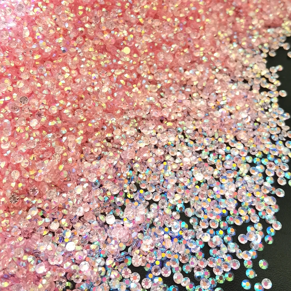 5000 AB Resin Nail Rhinestones 3D Non Hotfix Glitter Round Flatback Stones Strass Gems Diamonds DIY Art Decoration 3mm