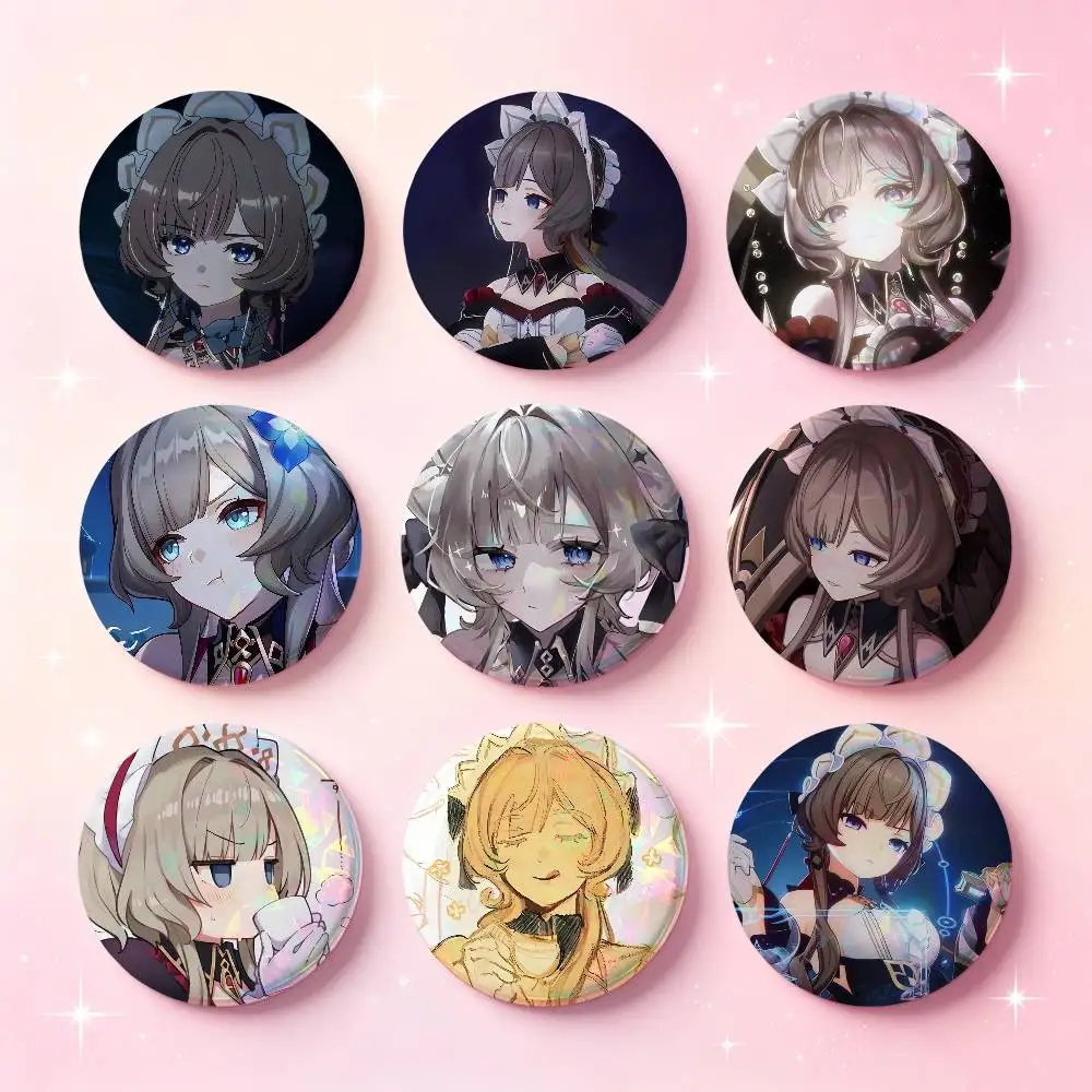 Anime Game Character Sandrone Badges 25 32 44 58 75 Mm Round Cosplay Pin Bag Decor Fans Collect Friends Gifts Brooch Souvenir