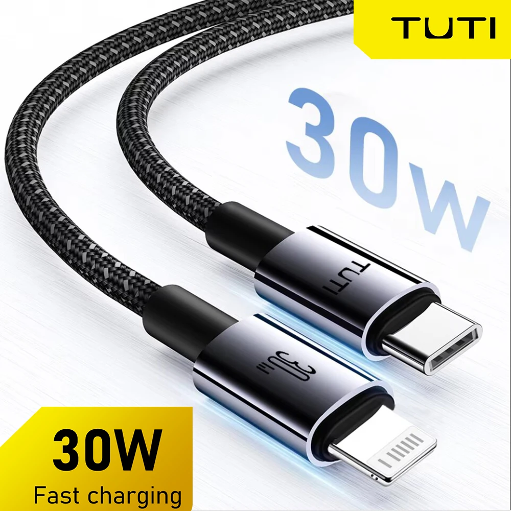 TUTI 9V 3A 30W USB C to Lightning Fast Charging Cable – for iPhone , Pro Max/13 Pro/13/13 Mini, AirPods Pro, AirPods 3/2/1