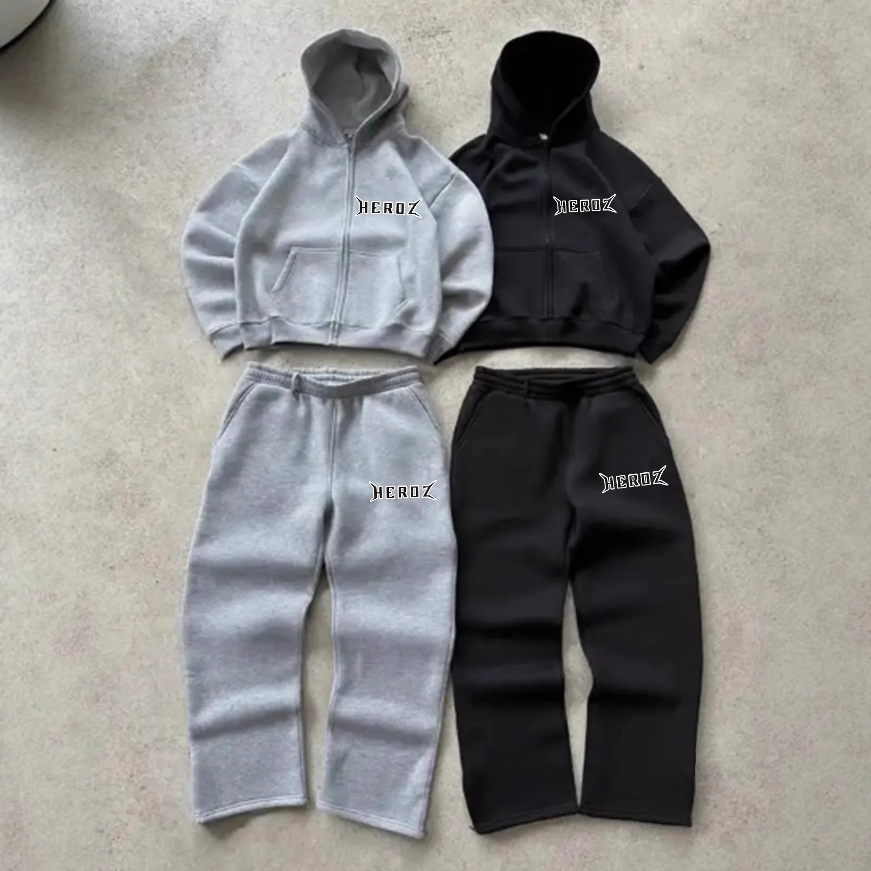 

Mens Autumn Winter Hooded Letter Print Set 2 Piece Tracksuit Casual Streetwear Fashion Outfit Sweatshirt Winter clothes men