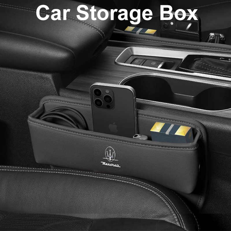 Caja de almacenamiento organizadora para espacio de asiento de coche, accesorios para Maserati Levante Ghibli Gran Turismo Quattroporte Gransport GT GC Coupe