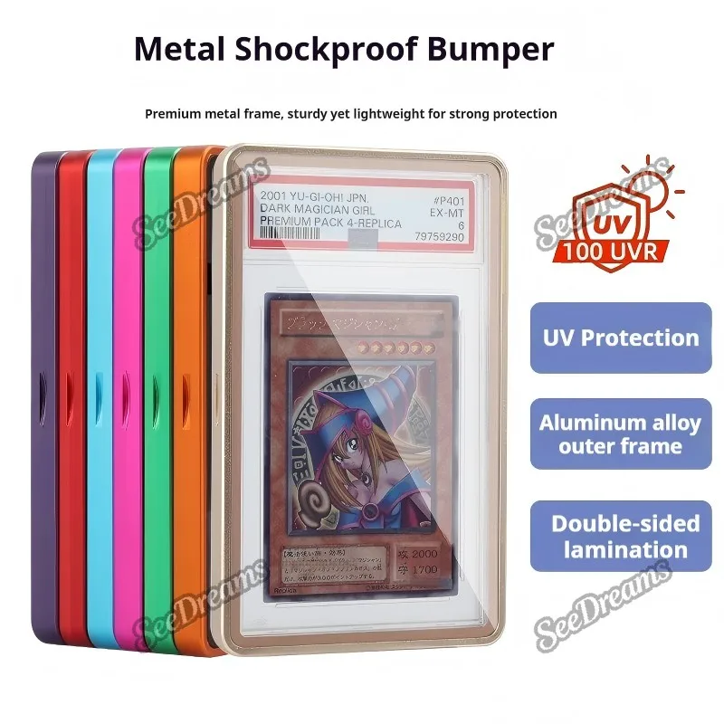 

Magnetic Multicolor Gradient Aluminum Alloy Trading Card Holder, Anti UV Metal Protective Case For 35PT PSA CGC Graded Cards, Ho