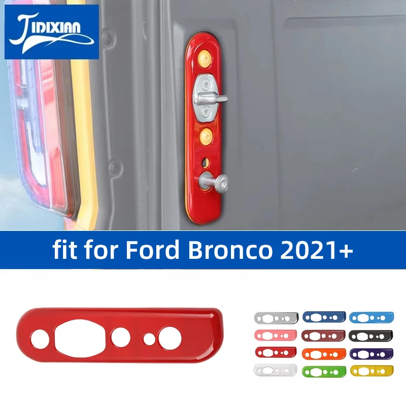 JIDIXIAN fit for Ford Bronco 2021 2022 2023 2024 Car Tailgate Tail Door Lock Buckle Panel Decoration Cover Interior Accessories