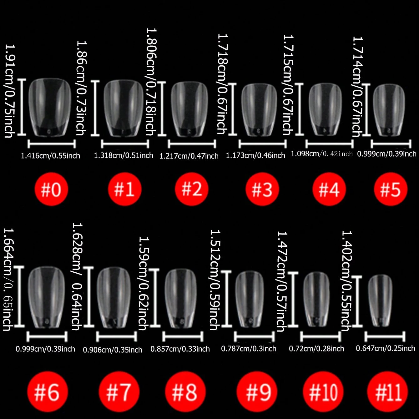 120/600 Square Short Semi-Matte Transparent Soft Gel Nail Art Stickers For Full Coverage Fake Nails Diy Nail Art Home Product view 5