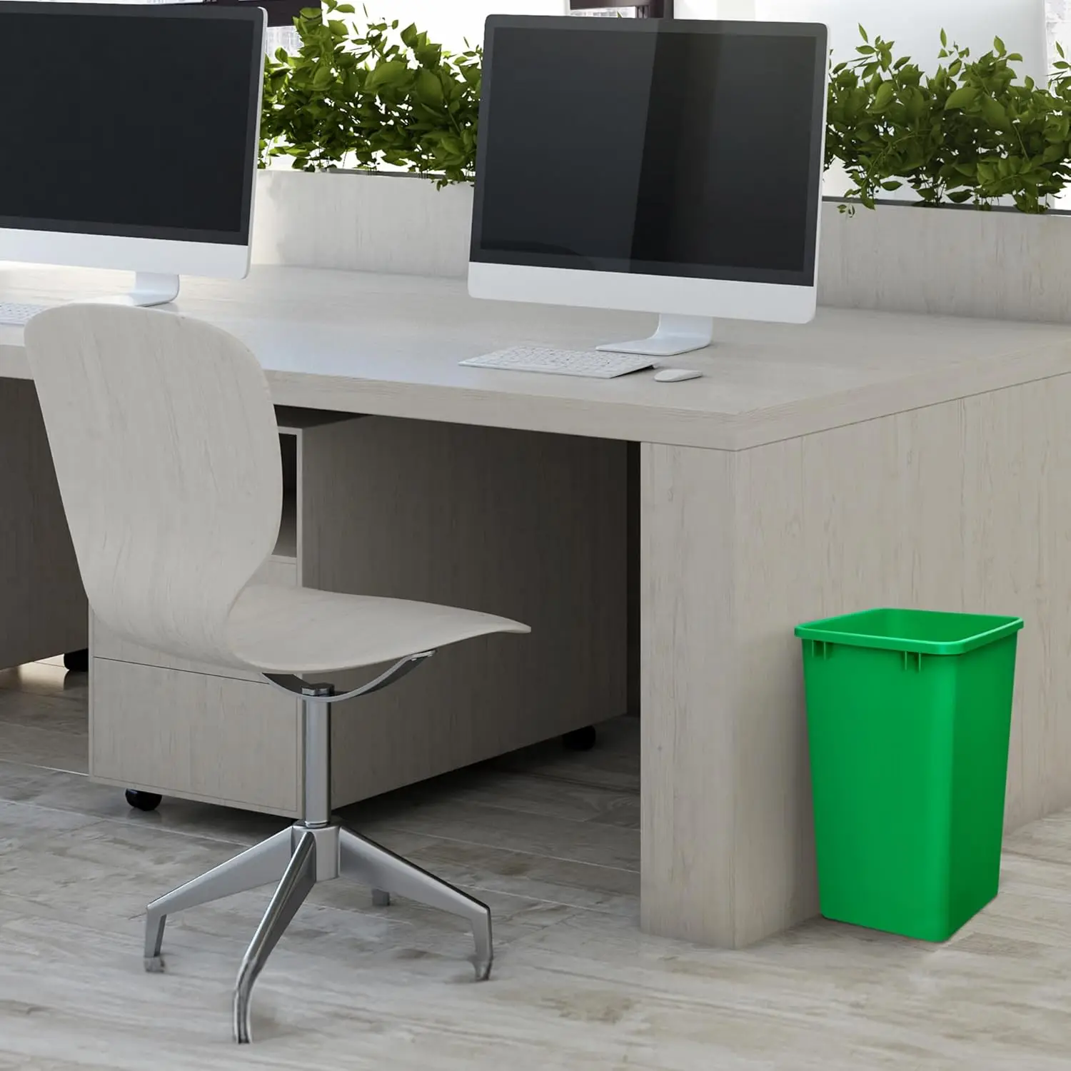 

Polymer Replacement 35 Quart Trash Bin Recycle Waste Garbage Container For Kitchen Cabinet Pullouts, Green, 2 Pack, Rv-35-19-2