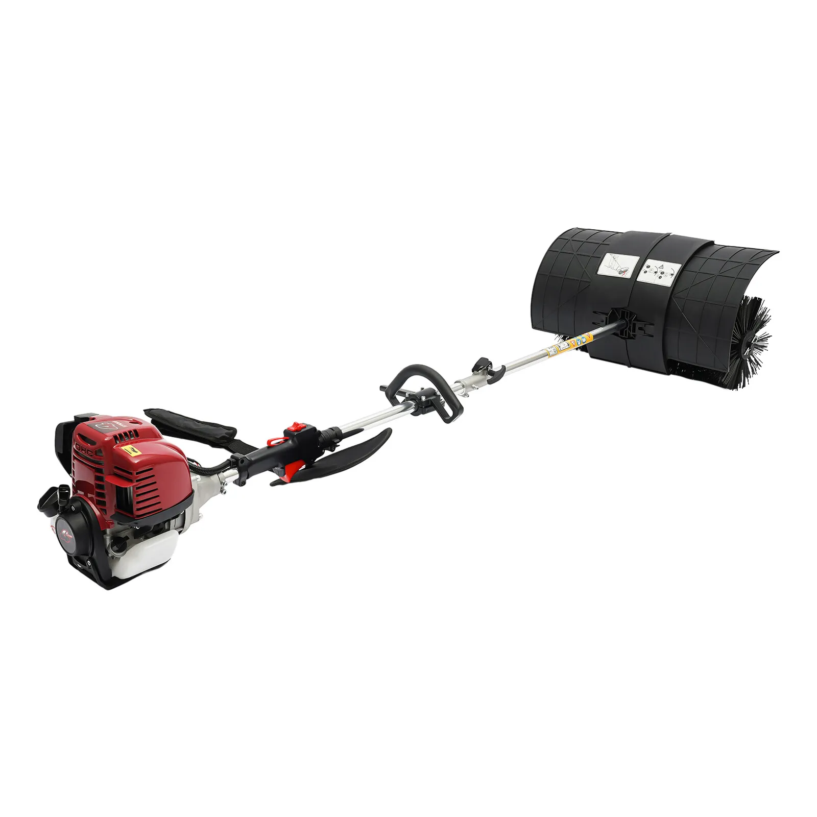 4-Stroke Lawn Yard Sweeper Artificial Grass Snow Clean Sweeper Broom Driveway