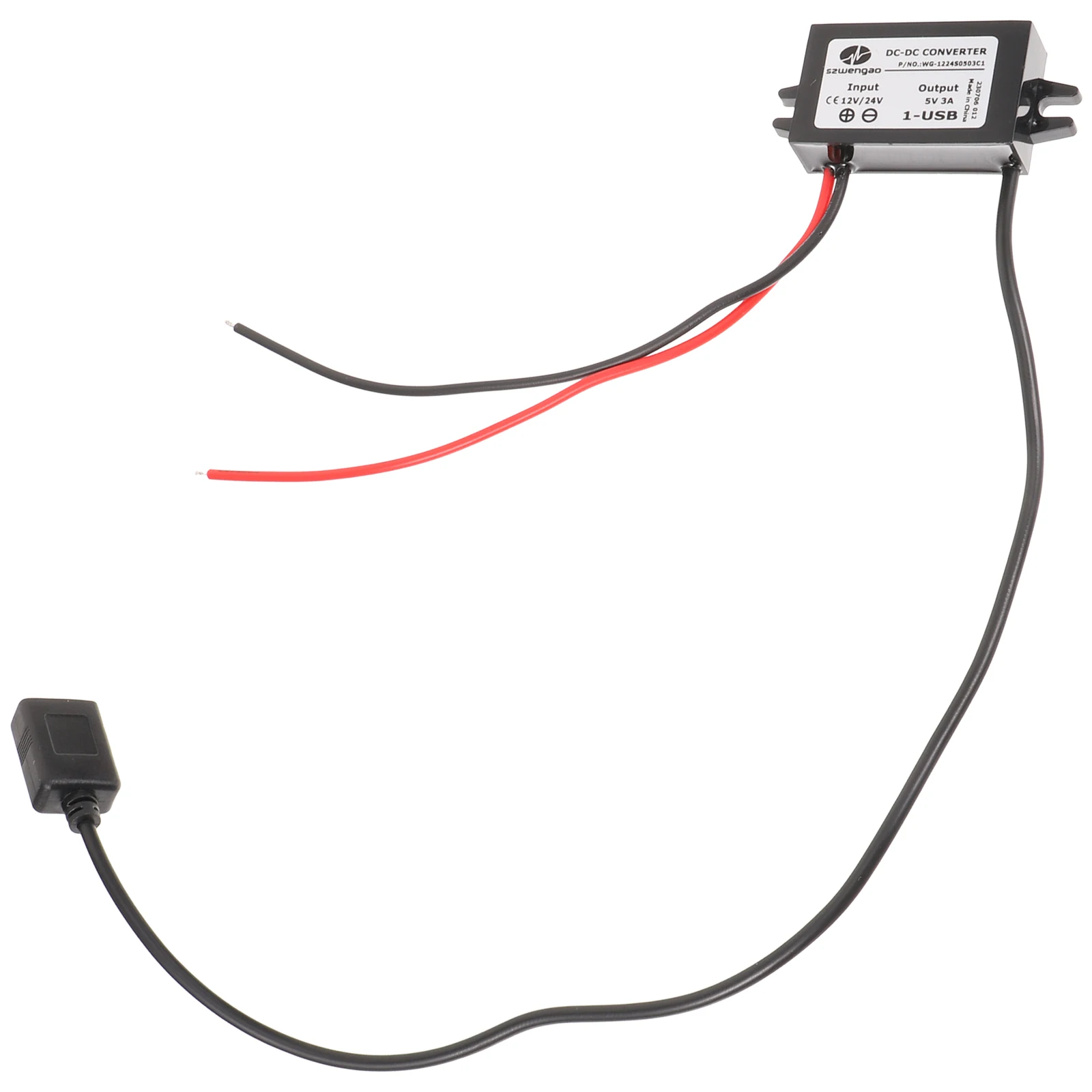 

1pcs USB Smart 24V to 5V Step Down Converter 15W Car Power Supply Module -1224S0503C1 Voltage Regulator DC-DC Buck