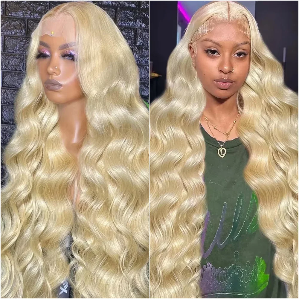 

200% Density 613 Blonde Human Hair 13x6 Hd Lace Frontal 40 In Wigs Pre Plucked Brazilian Body Wave 13x4 Lace Front Wig For Women