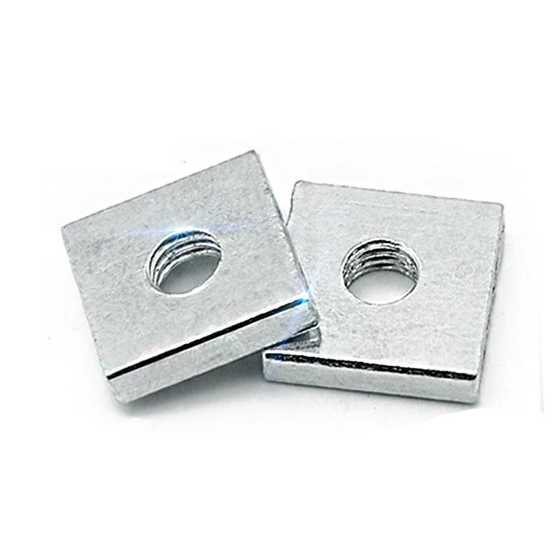 5~ 50Pcs Zinc Plated Carbon Steel Thin Square Nuts Slider Block for Aluminum Profile Accessory DIN562 M2 M3 M4 M5 M6 M8