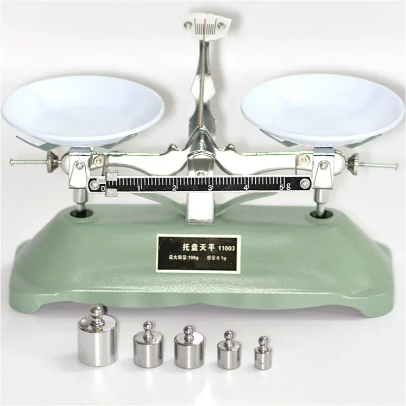 Table Balance Counterbalance Students Teaching Lab Mechanical Scale Top-pan Balance With Weights Tweezer Max. 1000 g (1g) 1/PK