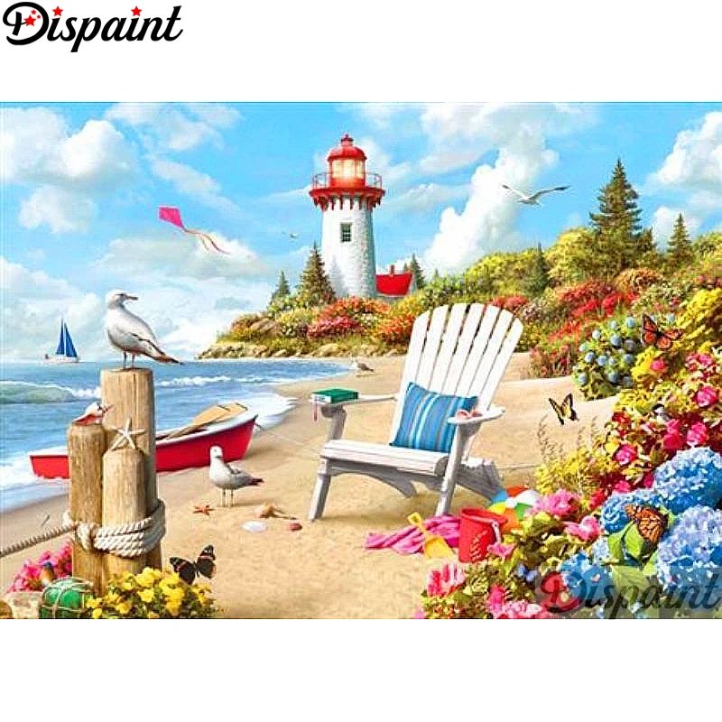 

Dispaint Full Square/Round Drill 5D DIY Diamond Painting "High tower chair" Embroidery Cross Stitch 3D Home Decor A12610