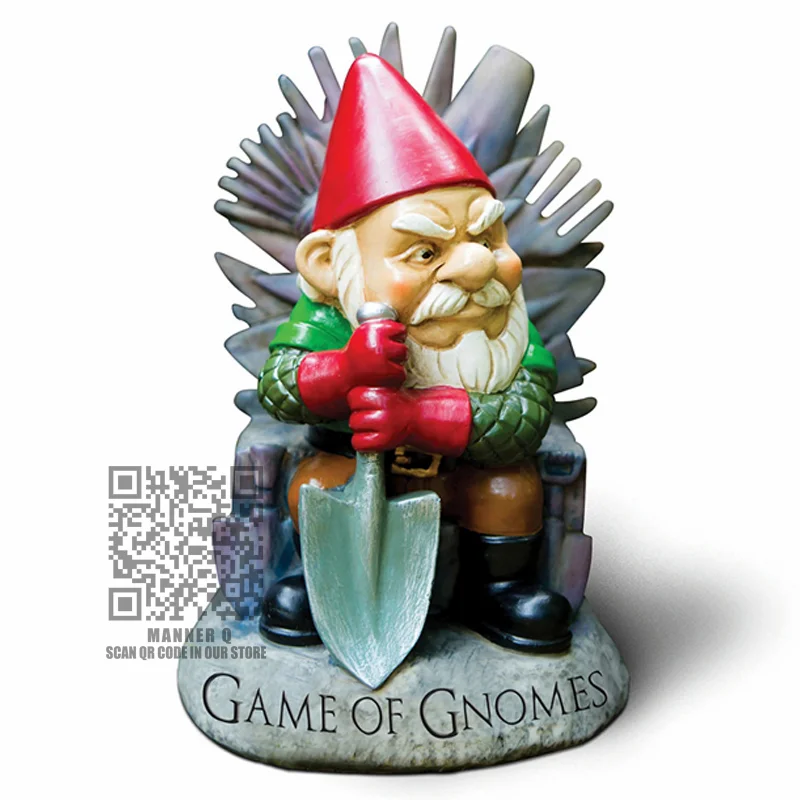 Game Of Gnomes Garden Sculpture Funny Holding a Shovel Gnome Statue Resin Dwarf Figurines Ornaments Home Outdoor Decoration