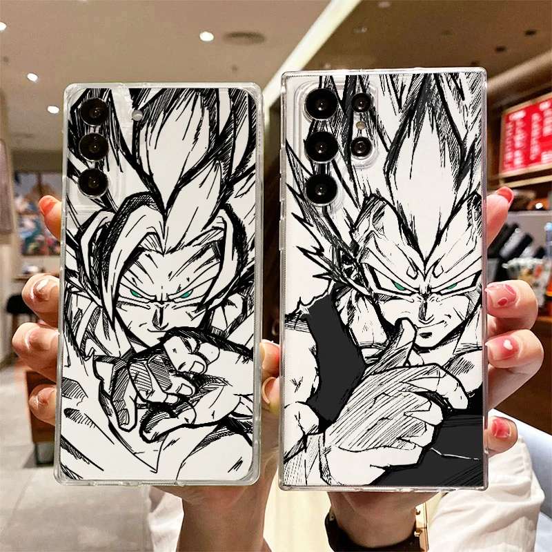 Comics D-Dragon Ball Saiyan For Samsung S24 S23 S22 S21 S20 FE S10 S9 S8 Plus Ultra Pro Lite 5G Transparent Back Phone Case