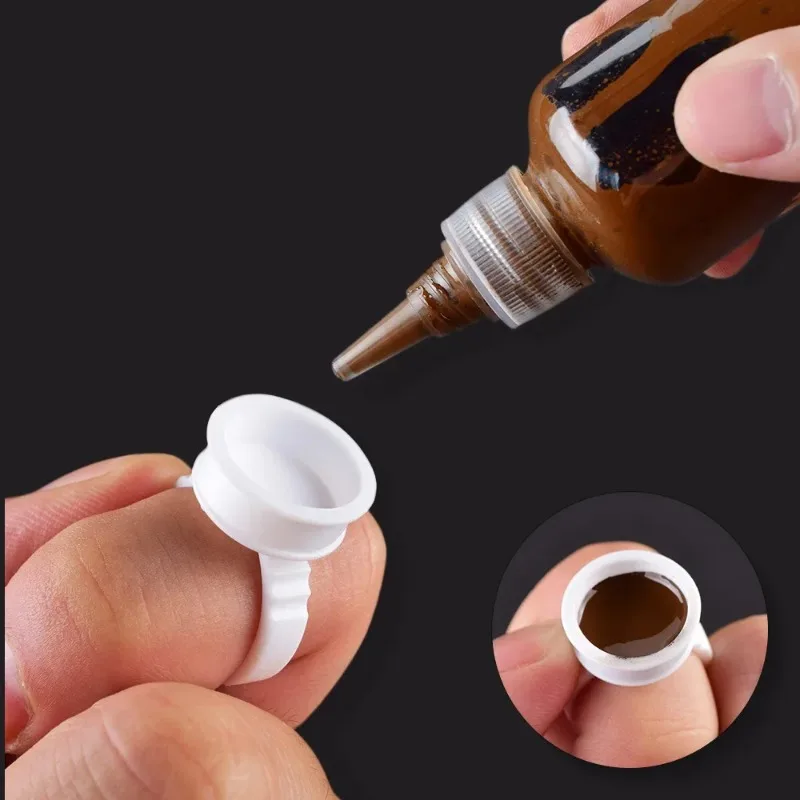 

100pcs S/M/L Disposable Tattoo Ink Rings Cups Eyebrow Lip Tattoo Pigments Holder Ring Container Permanent Makeup Accessories