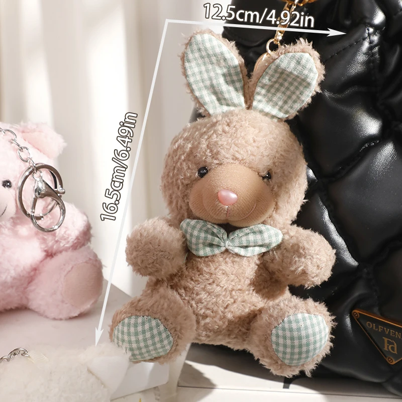 Cute Teddy Bear Keychain Rabbit Doll Keyring Key Chains Bag Car Charm Pendant Fashion Keychains Key Accessories for Girls Gifts