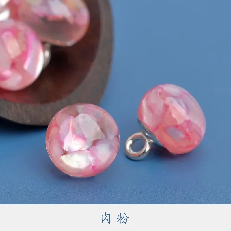 10pcs Round Resin Buttons Beautiful 10mm Small Round Buttons Transparent Shank Button Cheongsam Accessories