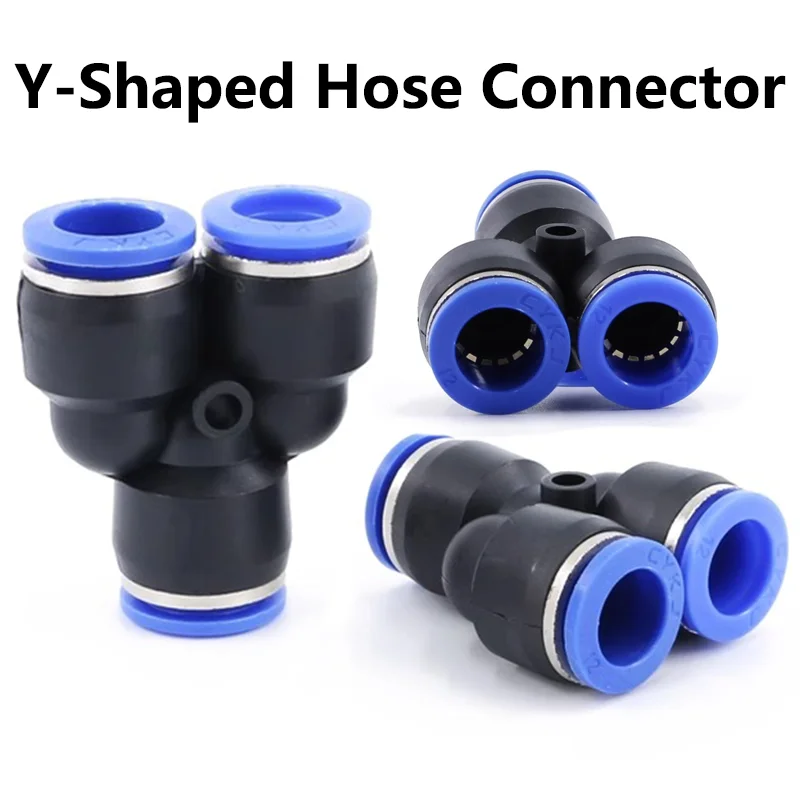 

4 6mm 8mm 10mm 12mm PY PW Plastic Pneumatic Connector Pipe Fitting Quick Push For Air Water Connecting Y Shape Hose Fittings