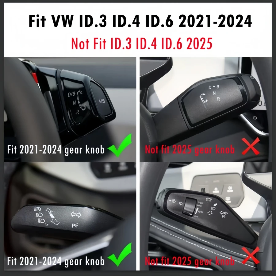 ل VW ID.3 ID.4 ID.6 2021-2024 ABS مقبض تروس السيارة غطاء والعتاد التحول إطار لوحة الزخرفية و P غطاء أزرار ID4 تقليم الداخلية #2