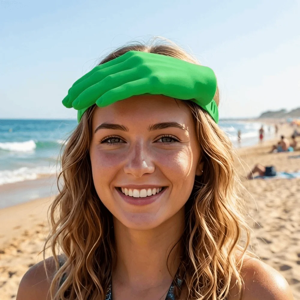 3D Printing Palm-sized Sun Hat Adjustable Creative Sun Protection Cap Detachable Hand Lightweight Hand Sun Visor Headband
