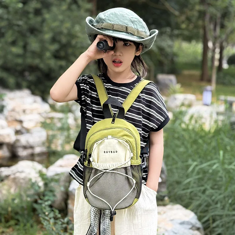 Outdoor children's multi-purpose crossbody backpack, color-matched ultra-light and quick-drying Niu Jin children's backpack