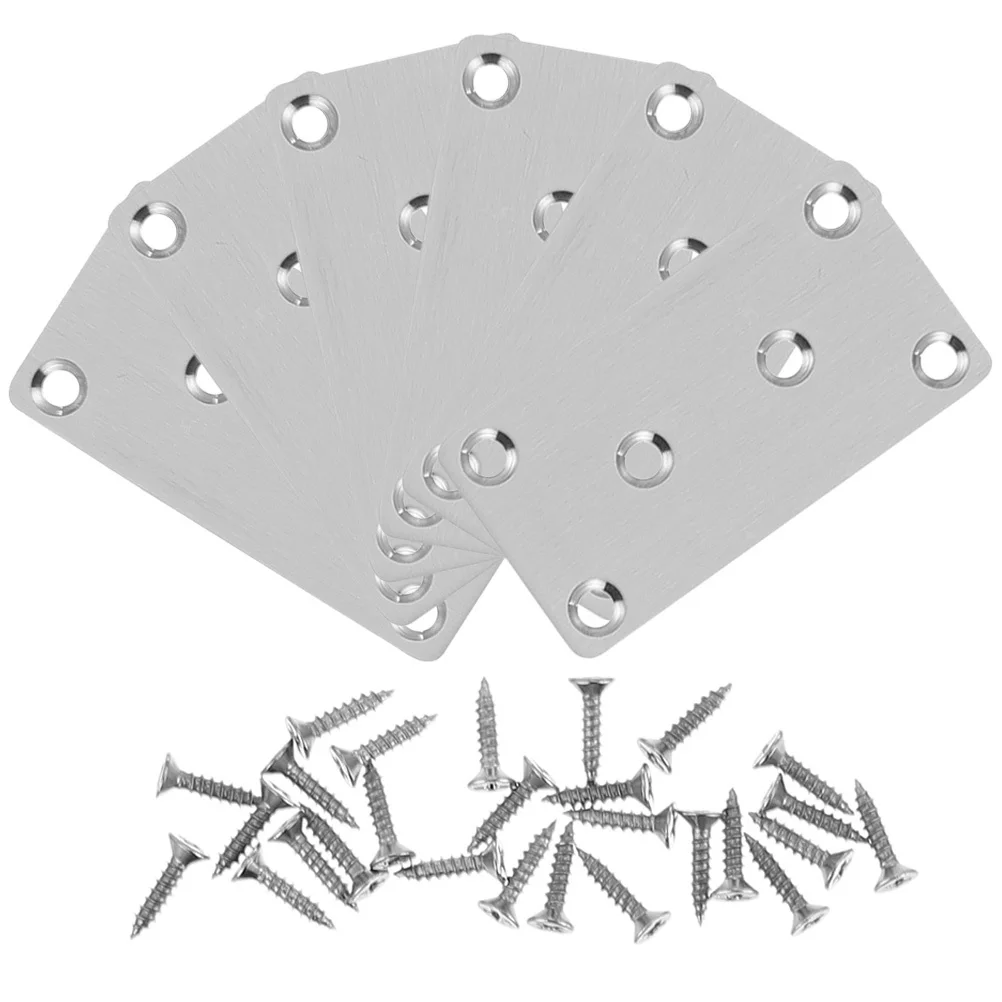 

6 шт. Угловые кронштейны из нержавеющей стали, плоские скобы для мебели, сверхпрочные металлические кронштейны, ремонтные пластинки, крепежные скобы для ремонта