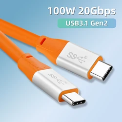 20Gbps USB C Cable PD100W Fast Charger Cord USB3.2 Gen 2 HD 4K@60Hz Video PVC for Laptop MacBook