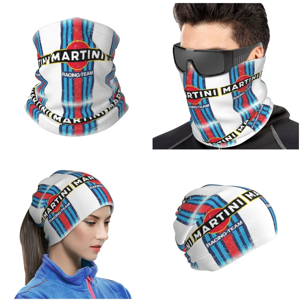 Martinis Race Sportscar Motor Racing Bandana Neck Gaiter Printed Magic Scarf Multi-use Headband For Men Women Adult Winter