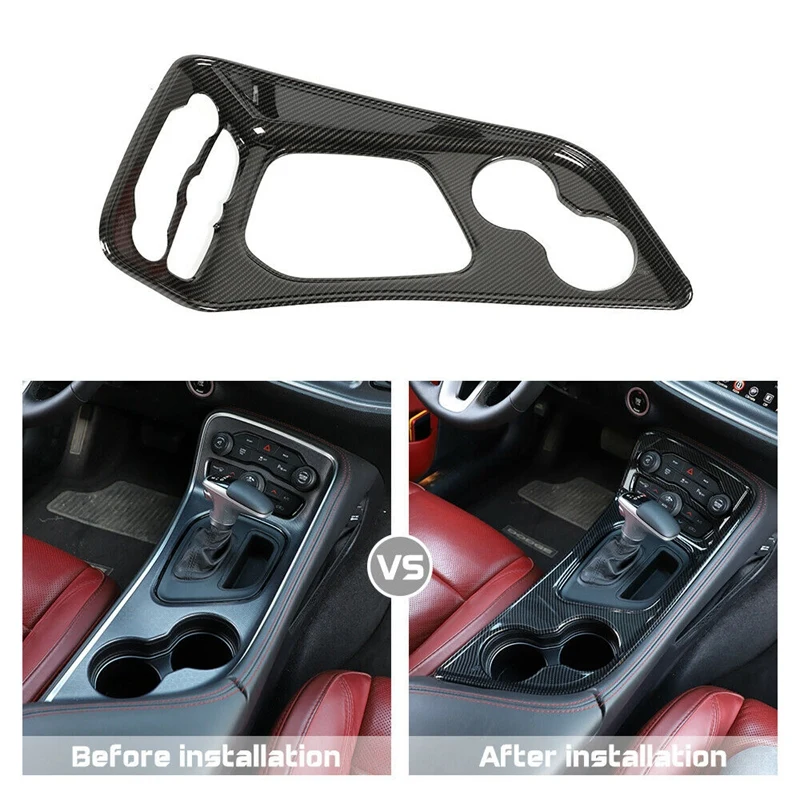 

Для Dodge Challenger 2015 + Автомобильная панель переключения передач отделка Обложка рамка наклейка углеродное волокно автомобильные аксессуары