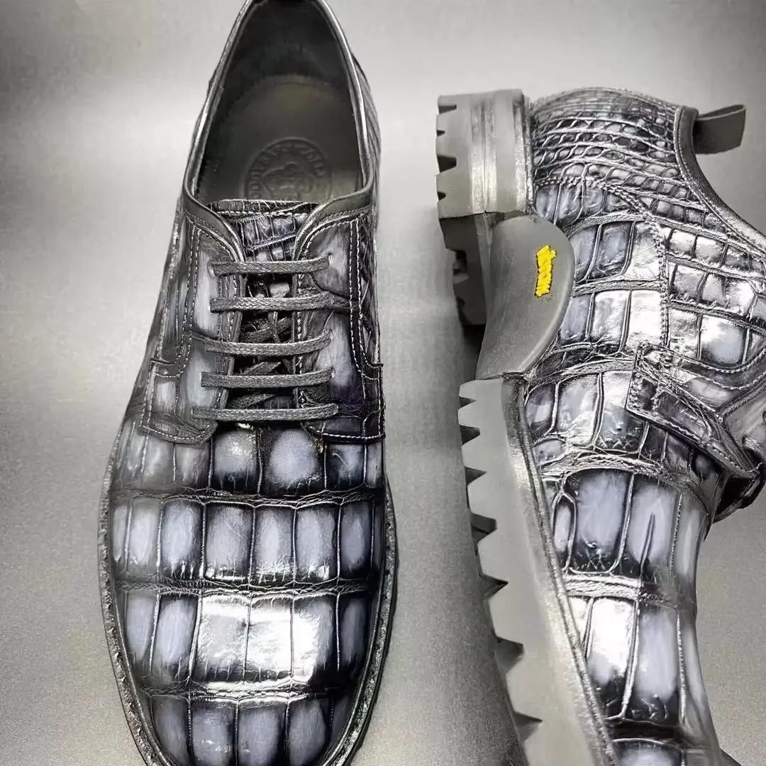 KEXIMA new arrival men leisure shoes men crocodile shoes spring color rub thick rubber sole men casual shoes lace up