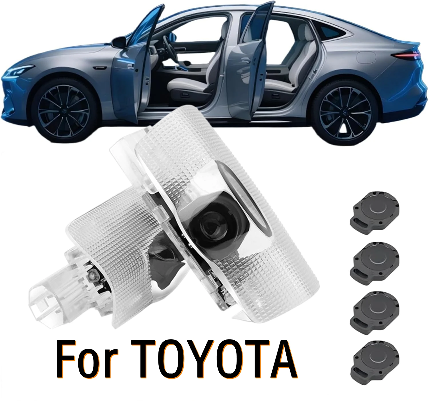 New 2pcs LED Car Door Logo Projector Ghost Shadow Welcome Light Accessories For TOYOTA Camry XV40 XV50 XV70 Corolla Prado150