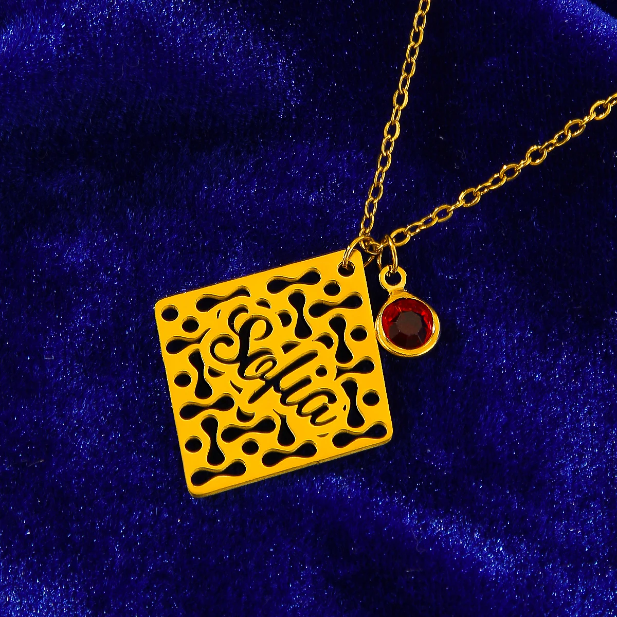 

Модное ожерелье из нержавеющей стали с ромбом на заказ для женщин и мужчин, цепочки, модные полые геометрические подвесные цепочки, колье на ключицу